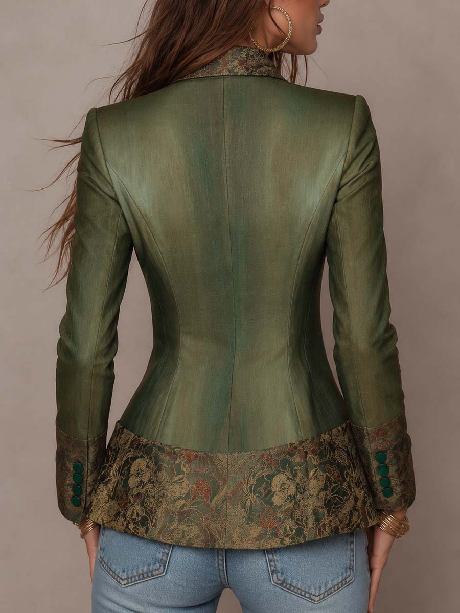 EVA | Blazer Entallado con Estampado Floral Vintage