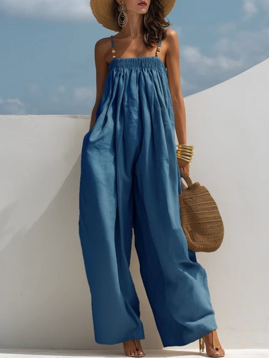 Monica | Mono de Denim de Pierna Ancha
