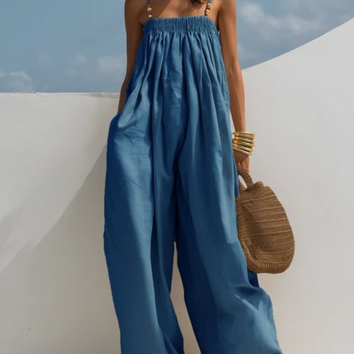 MONICA | Mono de Denim de Pierna Ancha