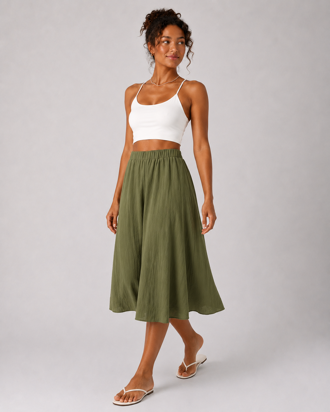 NATALIA | Pantalón falda fluido de lino