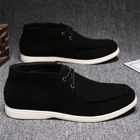 Botines de cuero confort sin cordones para hombre