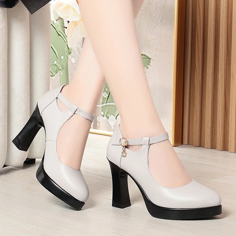 VERA - Zapatos de Plataforma Elegantes Beige