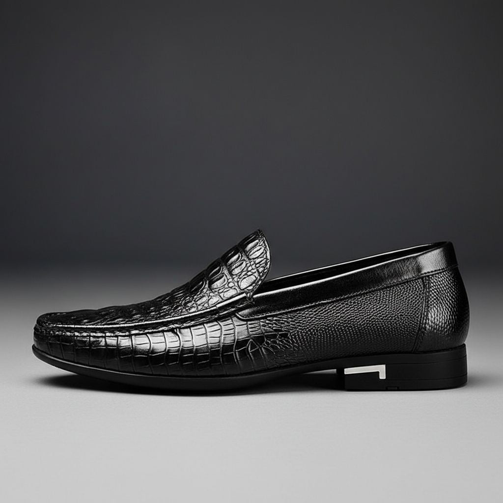 ROMÁN | Mocasines Grabados Efecto Cocodrilo