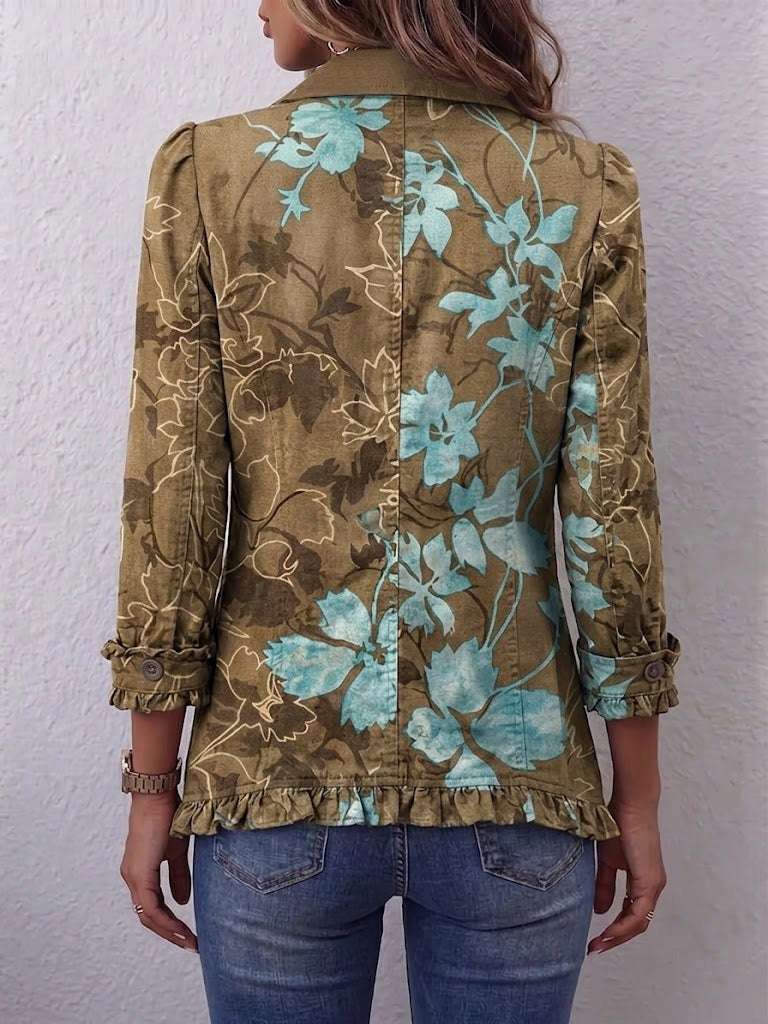 DOMINGA | Chaqueta Floral Degradada con Volantes