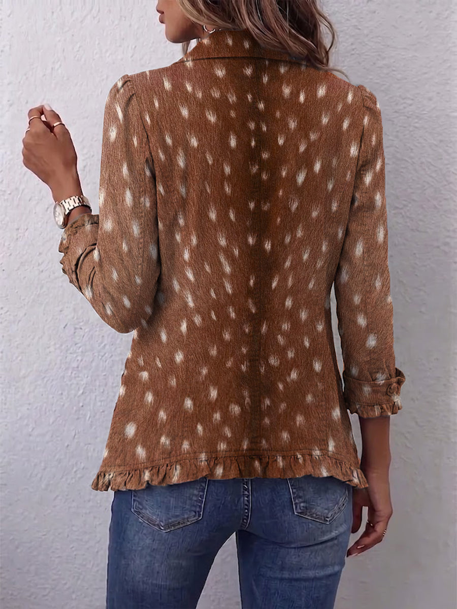 PALOMA | Chaqueta Animal Print con Volantes