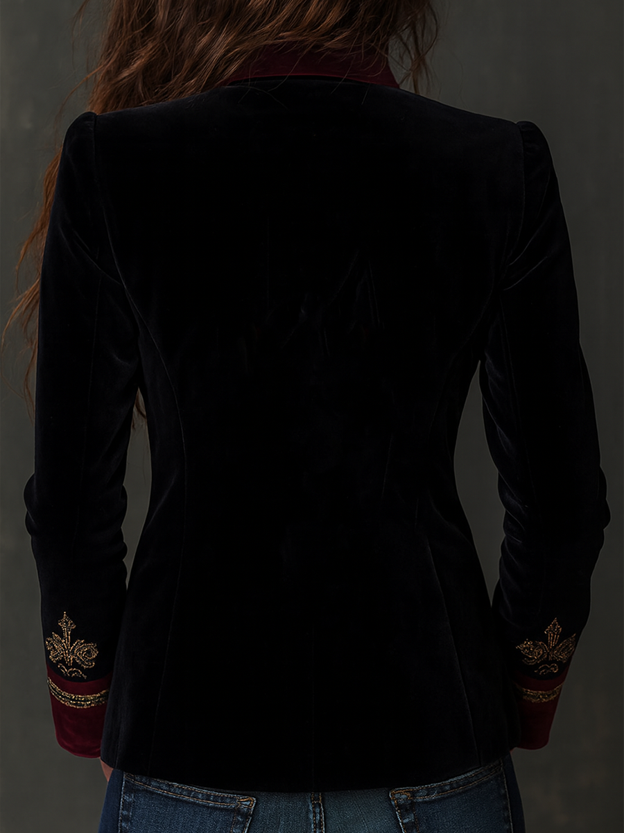 RAQUEL | Chaqueta Vintage de Terciopelo con Bordados Barrocos