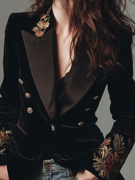 GLORIA | Blazer de Terciopelo de Corte Entallado