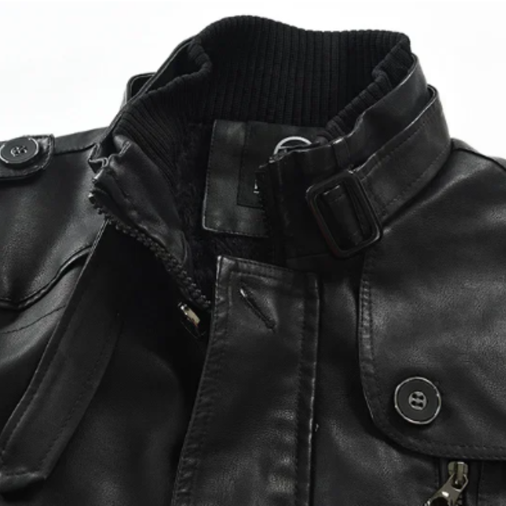 Filippo | Chaqueta Biker Larga de Piel