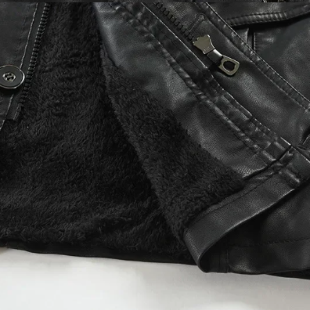 Filippo | Chaqueta Biker Larga de Piel