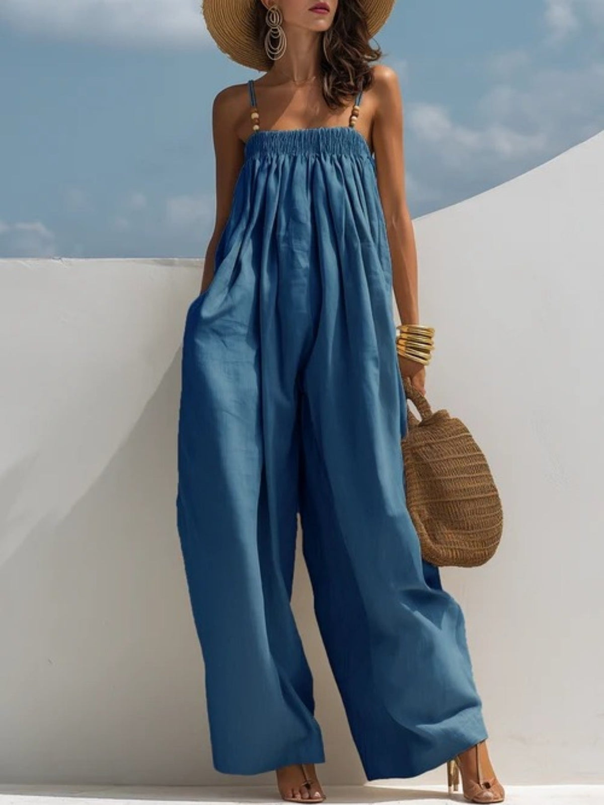 MONICA | Mono de Denim de Pierna Ancha