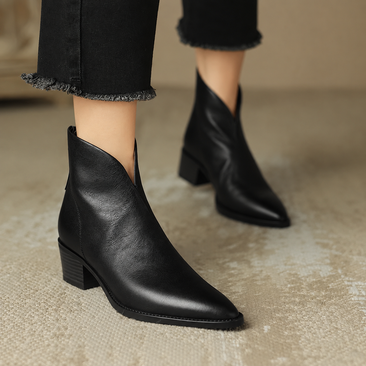 NADIA | Botines de tacón medio con punta