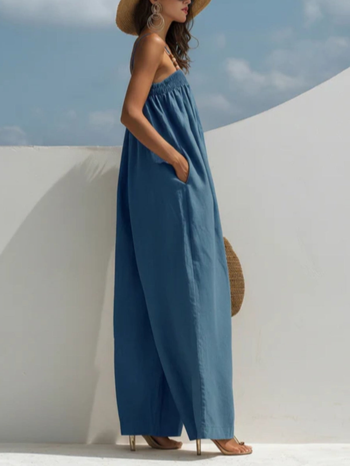 MONICA | Mono de Denim de Pierna Ancha