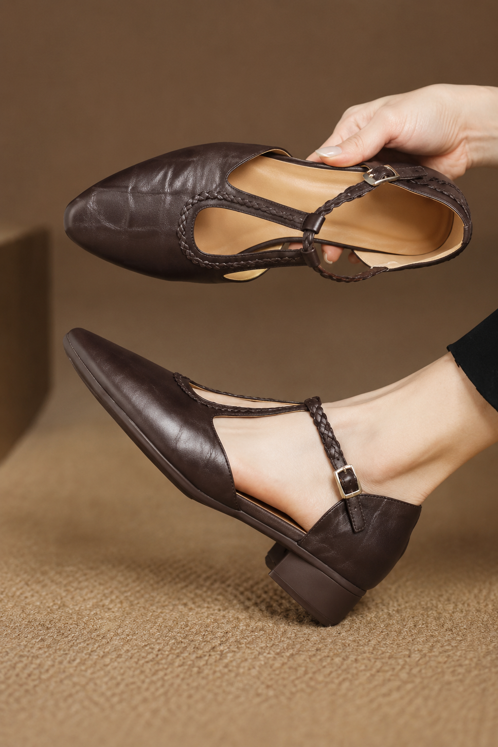 VALERIA | Zapatos ortopédicos de piel con tacón