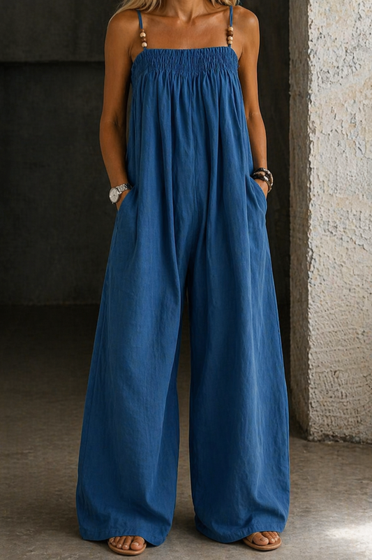 Monica | Mono de Denim de Pierna Ancha