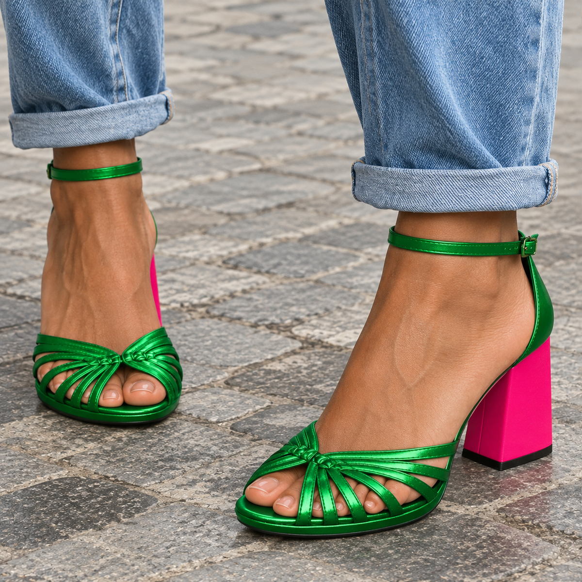 ALBA | Sandalias de Tacón con Hebilla