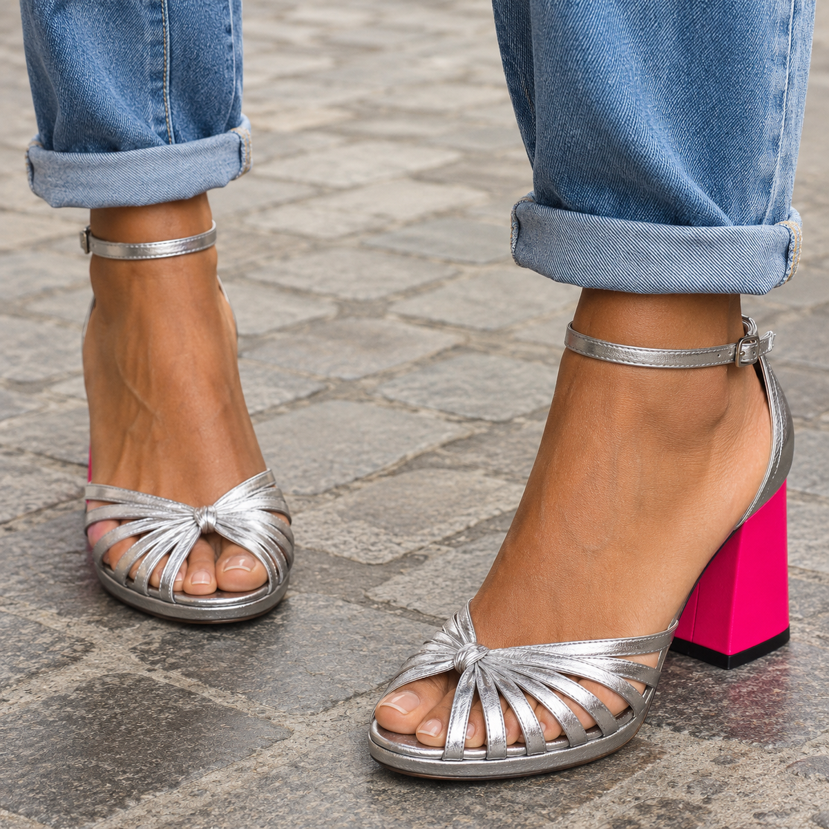 LAURA | Sandalias de Tacón con Hebilla