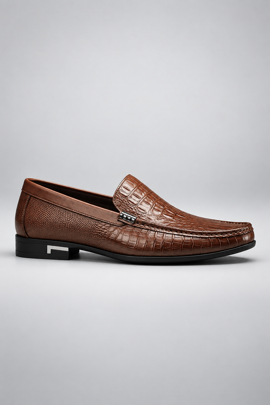 ROMÁN | Mocasines Grabados Efecto Cocodrilo