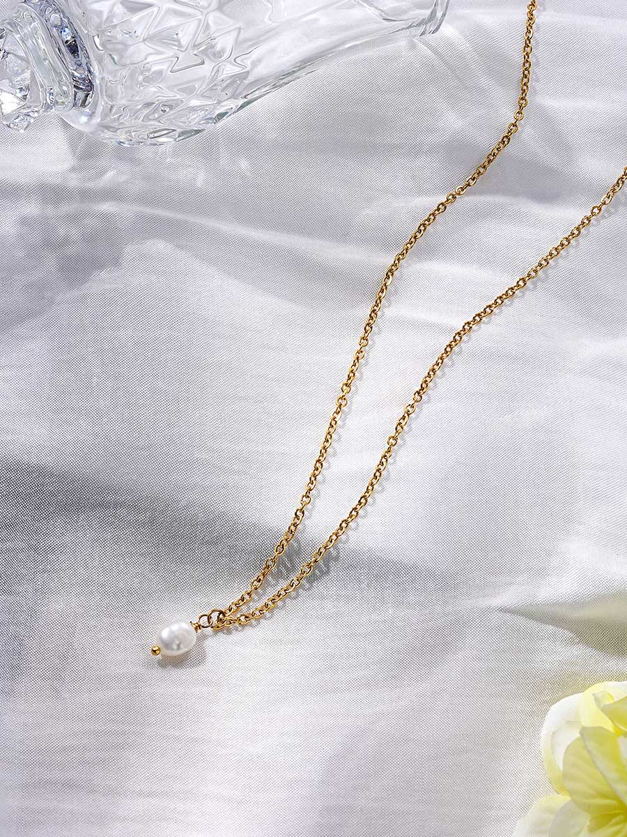 Collar Minimalista con Colgante de Perla