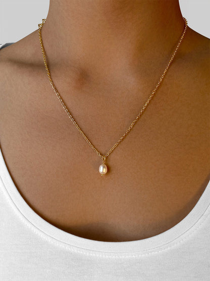 Collar Minimalista con Colgante de Perla