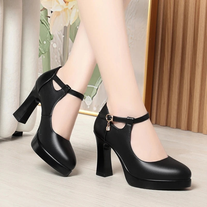 DIANA - Zapatos de Plataforma Elegantes Negros