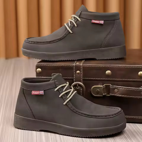 VICTOR - Mocasín tipo botín marrón oscuro para hombre