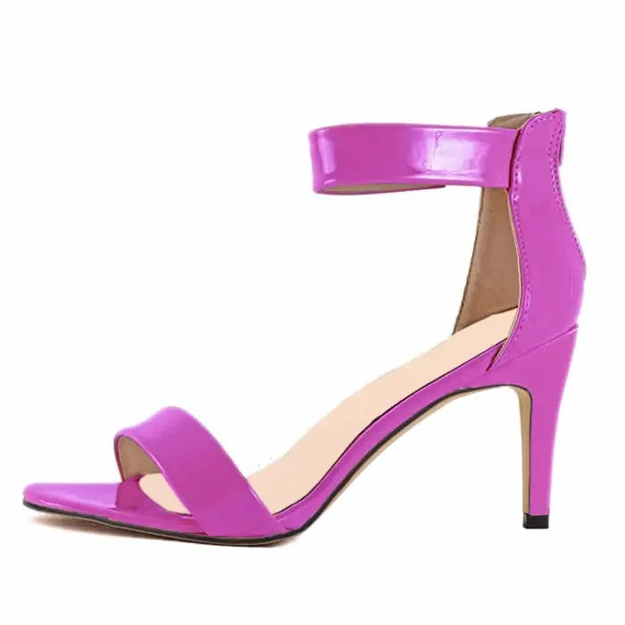 OLIVIA - Sandalias de Tacón Alto con Hebilla Púrpuras