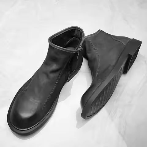 Botines urbanos de cuero gris para hombre