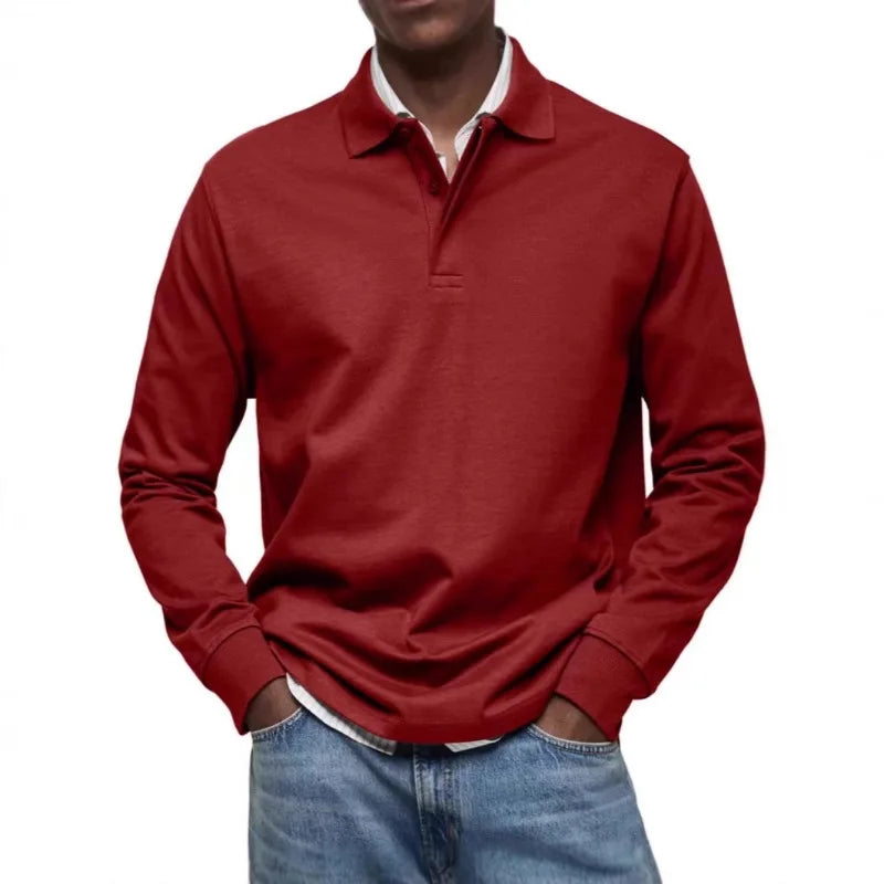 DEREK | Camisa casual de manga larga con cuello abotonado