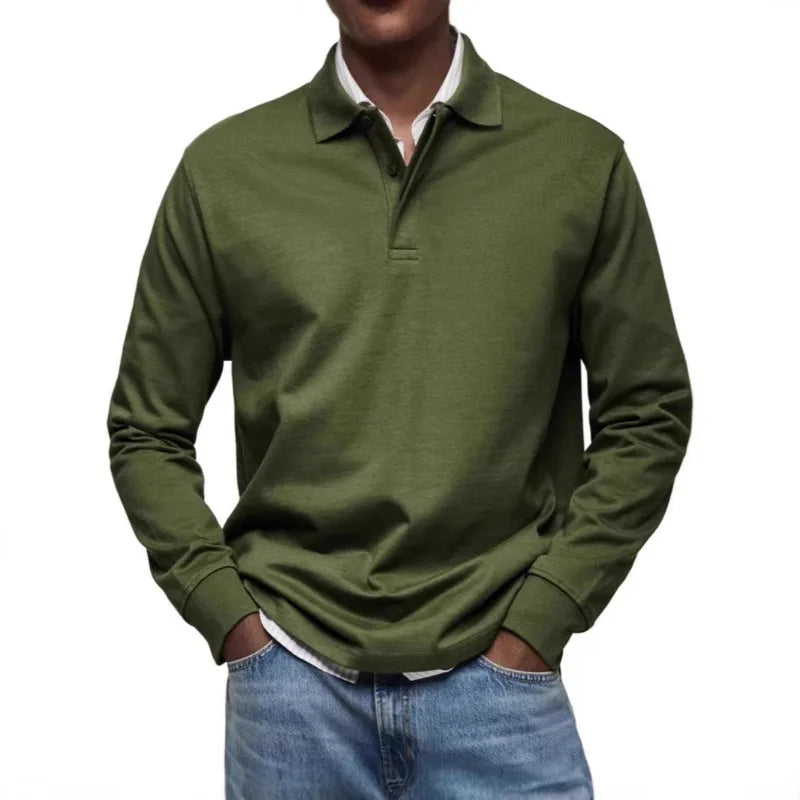 DEREK | Camisa casual de manga larga con cuello abotonado