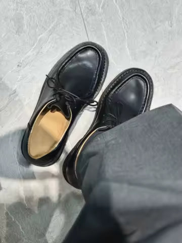 Zapatos derby de cuero marrón para hombre
