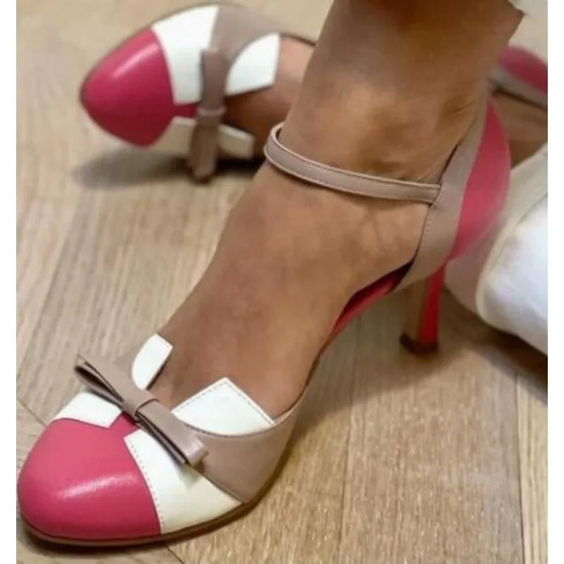 DAFNE - Zapatos de tacón T-strap vino y negro
