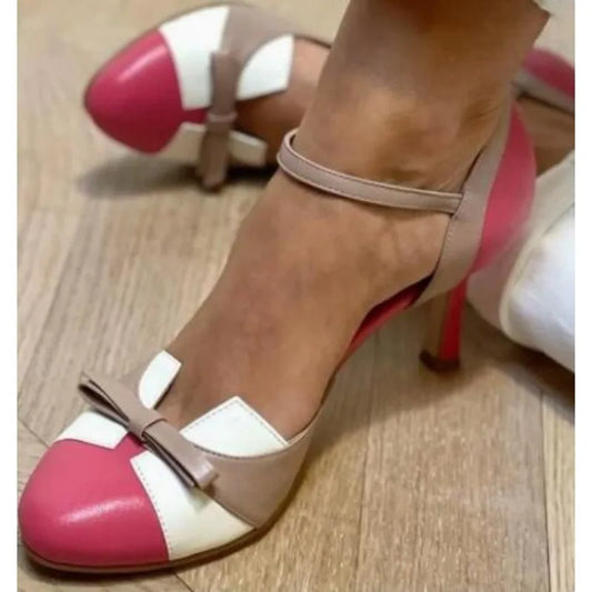 DAFNE - Zapatos de tacón T-strap vino y negro