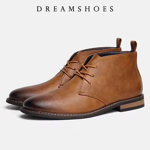 Botines chukka de cuero negro cómodos para hombre