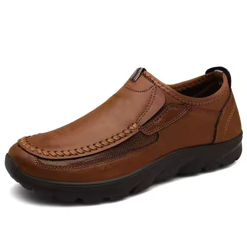 CARLOS - Zapato mocasín marrón informal para hombre
