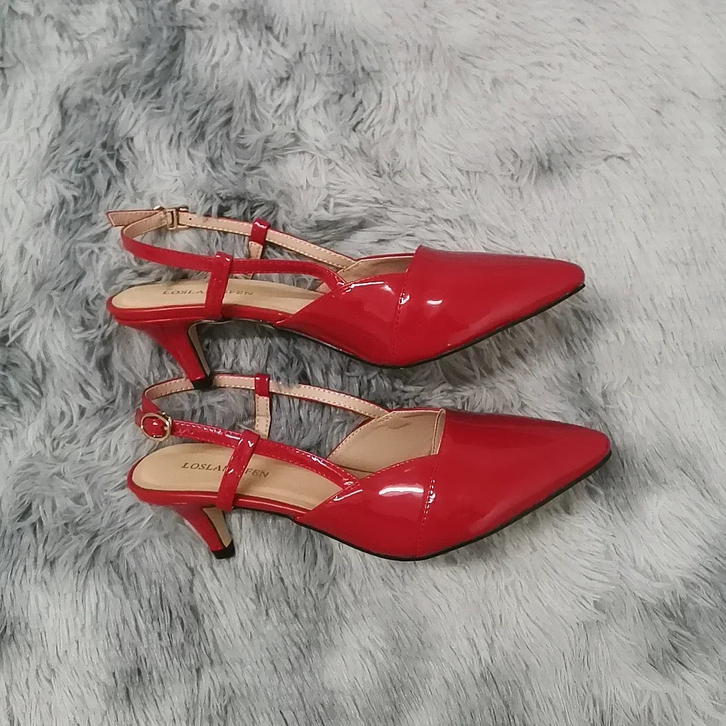 GALA - Sandalias de Tira Trasera Rojas