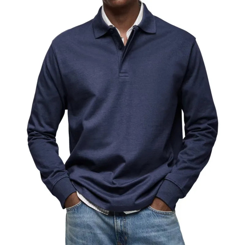 DEREK | Camisa casual de manga larga con cuello abotonado
