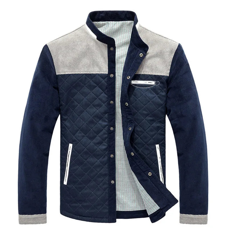BRANDON | Chaqueta acolchada con parches de cuero sintético