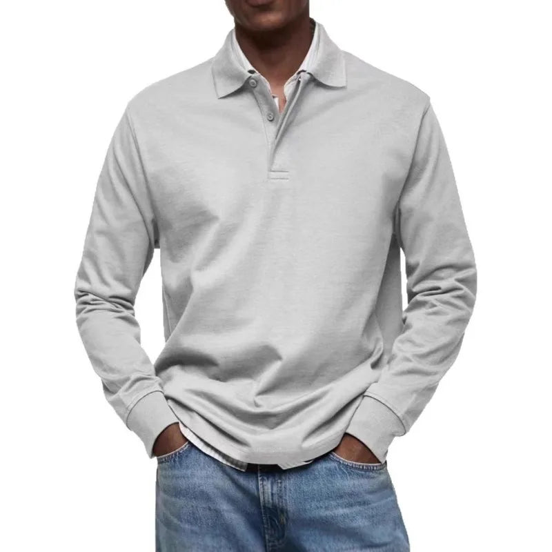 DEREK | Camisa casual de manga larga con cuello abotonado