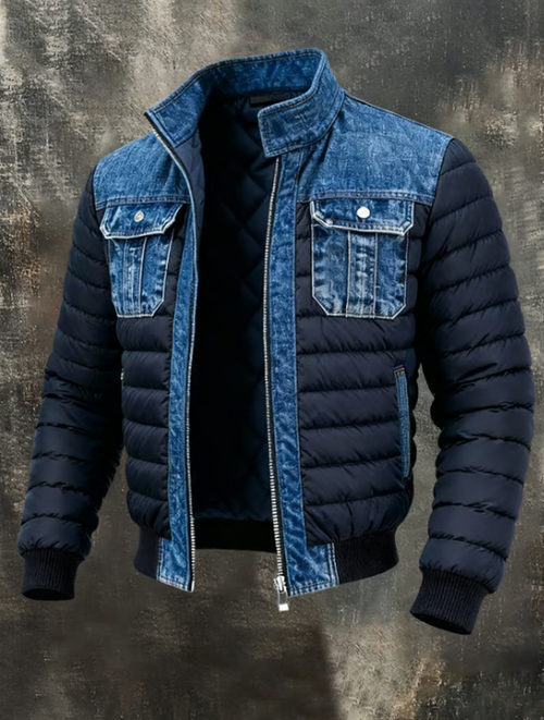 FABIÁN | Chaqueta Híbrida Acolchada con Detalles Vaqueros
