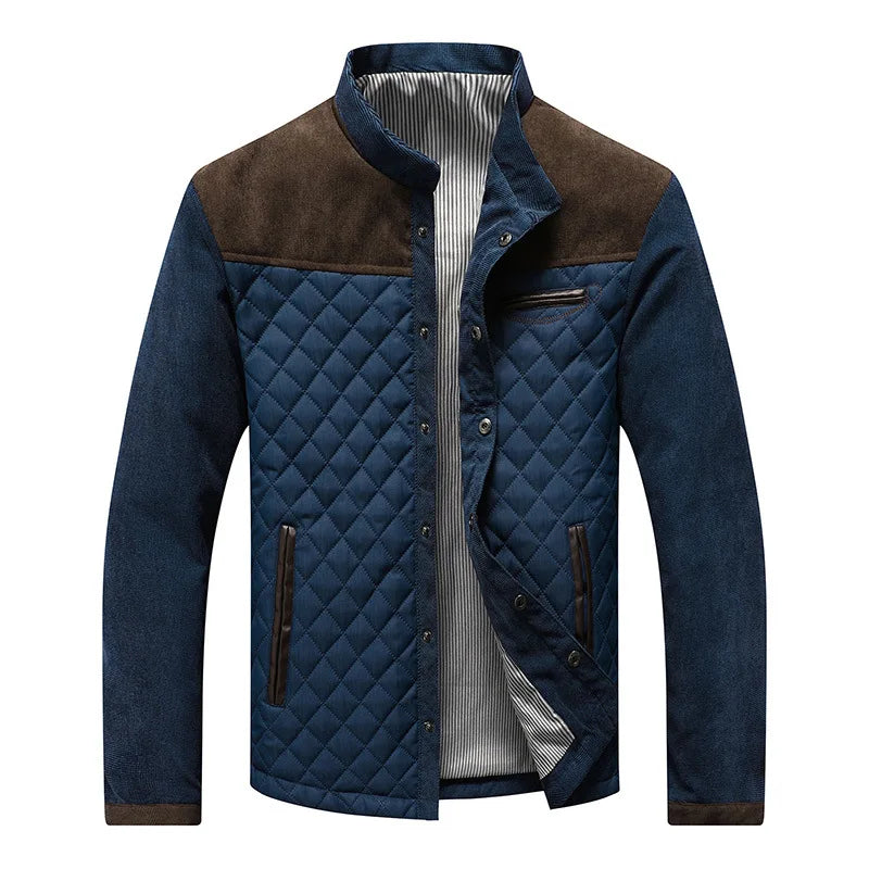 BRANDON | Chaqueta acolchada con parches de cuero sintético