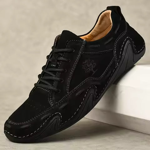 ALFREDO - Mocasín de cuero negro clásico para hombre