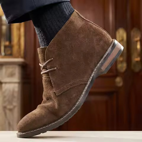 Botines de cuero confort negro para hombre