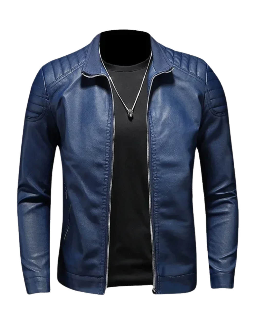 Alberto | Chaqueta de Piel con Cuello Alto