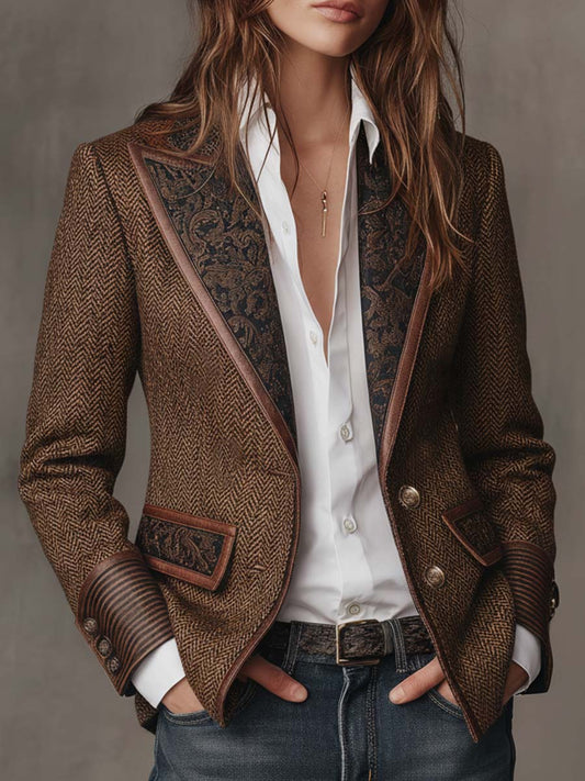 CONSUELO | Blazer con Paneles en Espiga