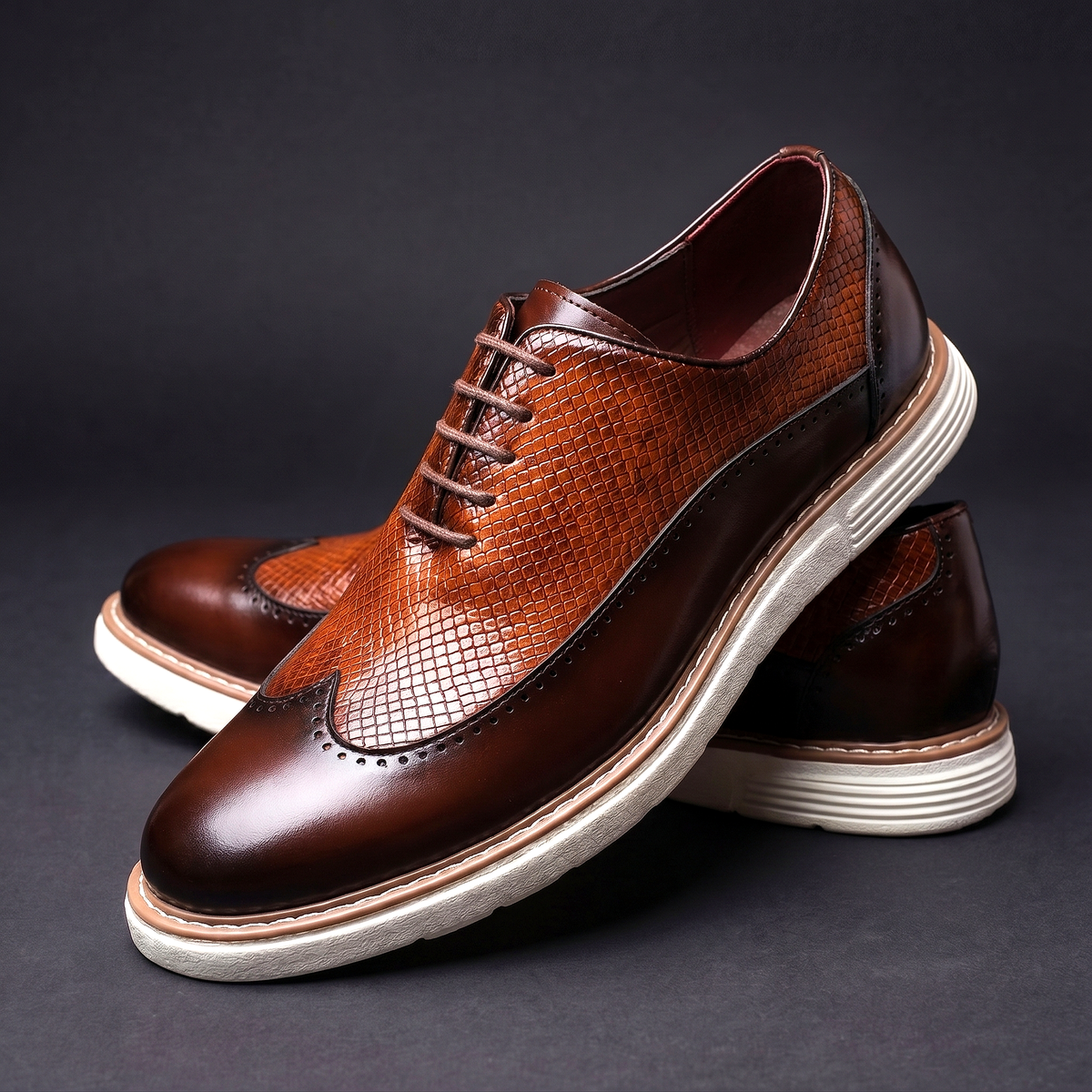 DARIO | Zapatos Brogue Efecto Cocodrilo