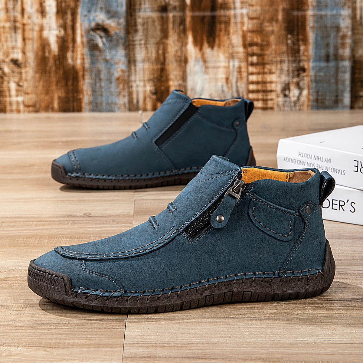 BRUNO | Botas de Cuero Artesanales para Hombre - Azul