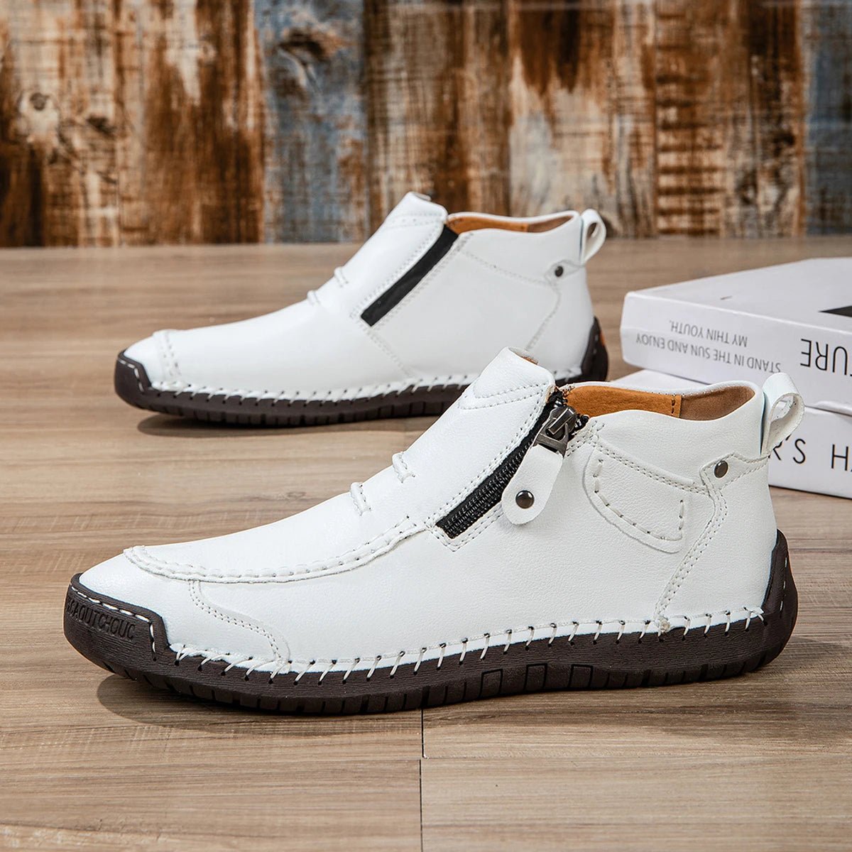 BRUNO | Botas de Cuero Artesanales para Hombre - Blanco