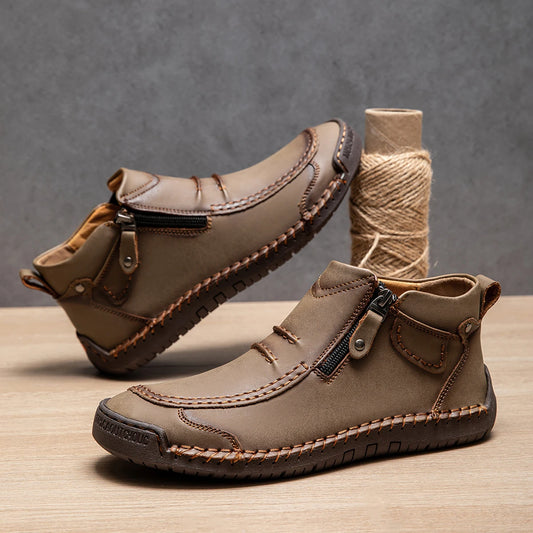 BRUNO | Botas de Cuero Artesanales para Hombre - Caqui