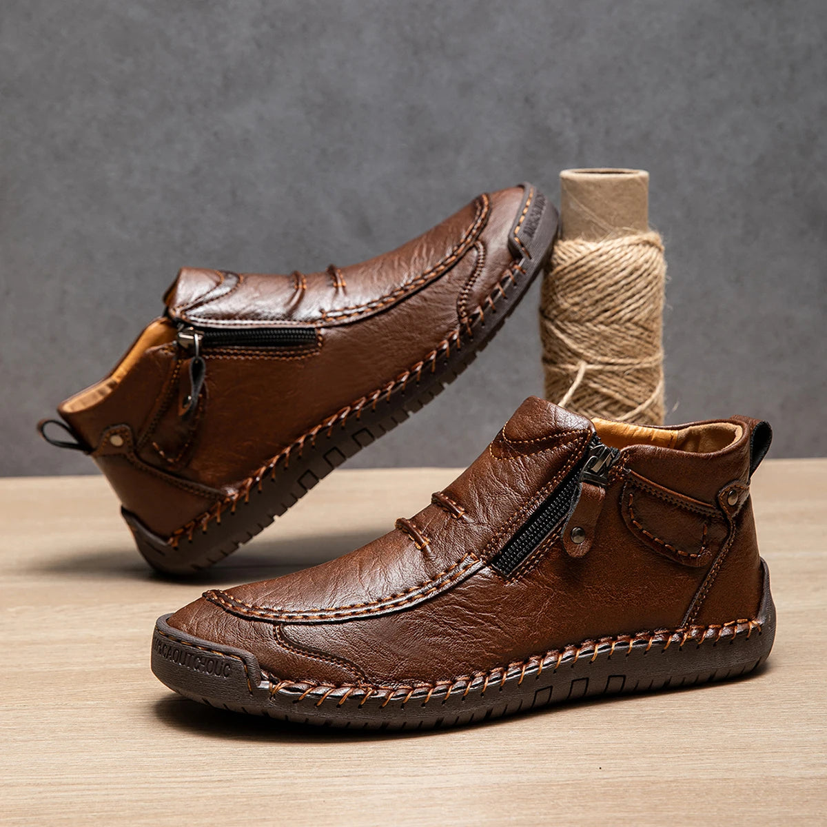 BRUNO | Botas de Cuero Artesanales para Hombre - Marrón