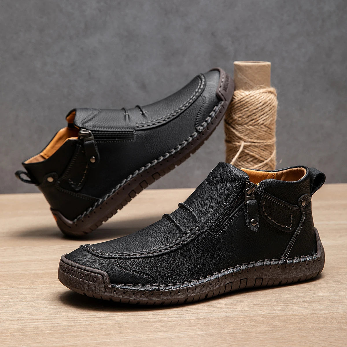 BRUNO | Botas de Cuero Artesanales para Hombre - Negro